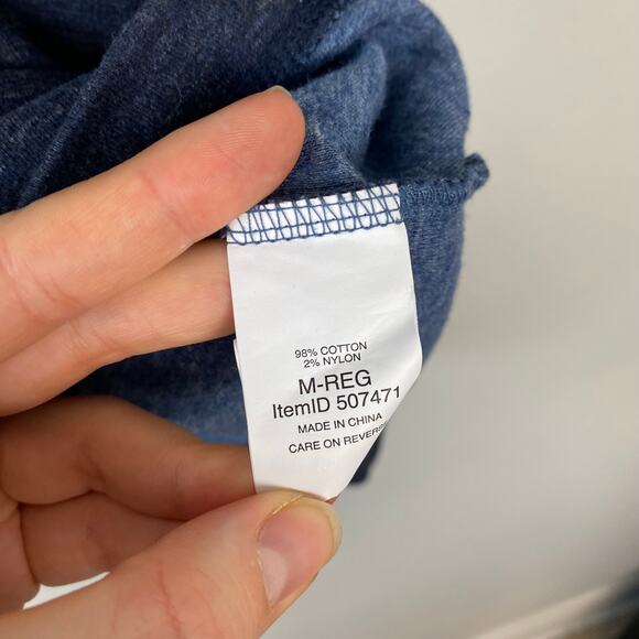 L.L. Bean 1/4 Zip Pullover Men's Medium Blue Slightly Fitted Style 507471 Size M - Picture 7 of 9